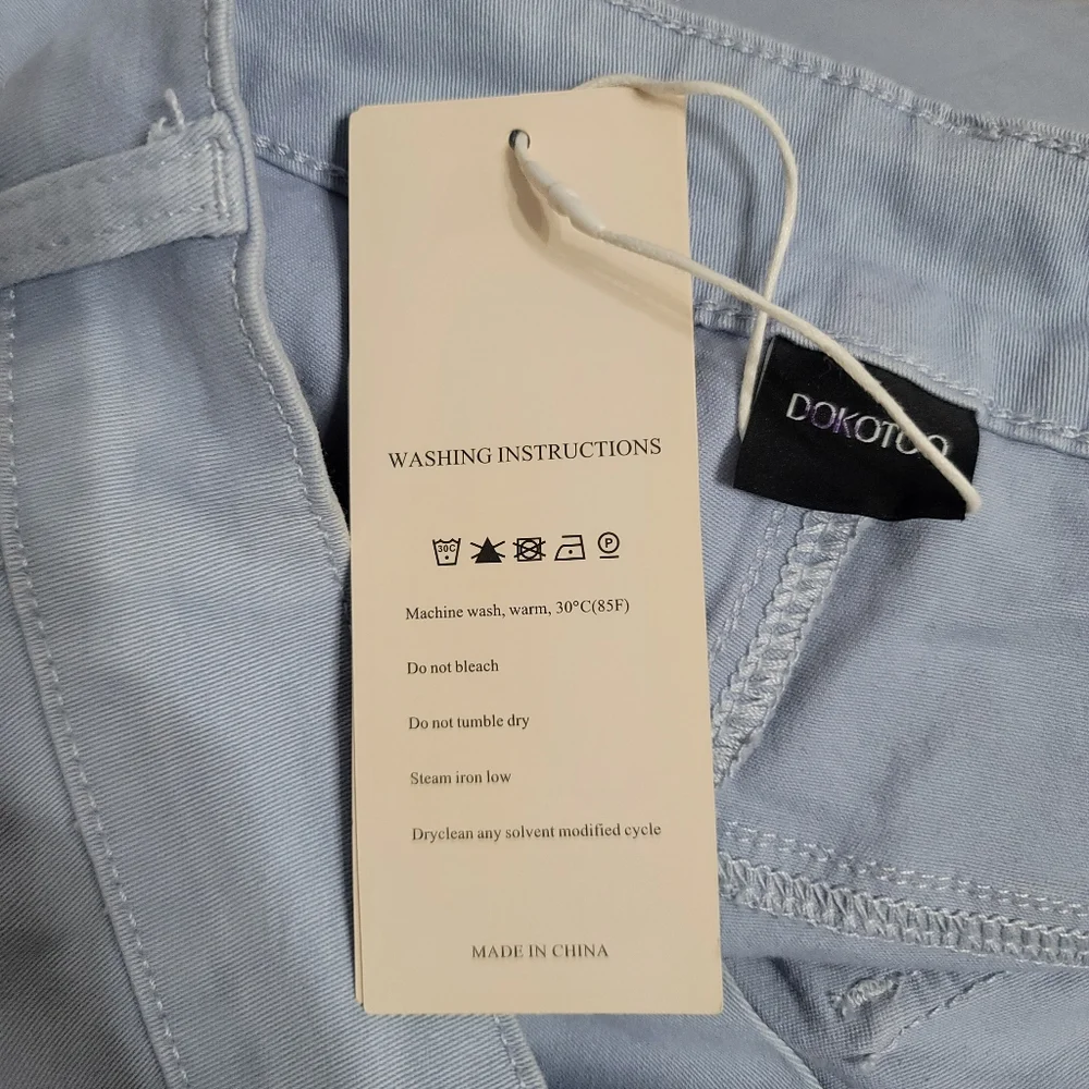 NWT Dokotoo Iceland Blue Wide Leg Women's Pants 27"Waist Size 4 - Picture 16 of 16